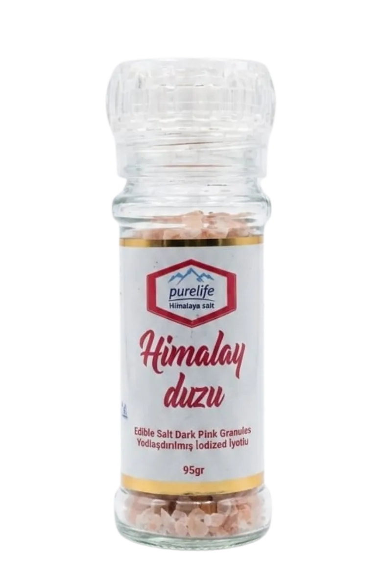 PURE LIFE Himalay Duzu 95 q – Dəyirmanlı Qablaşdırmada Təzə Üyüdülən Himalay Duzu